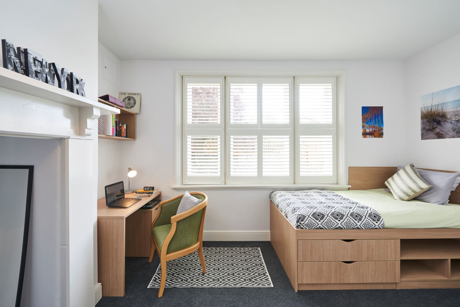St Barnabas Bedroom Image of single bedroom at St Barnabas Boarding House