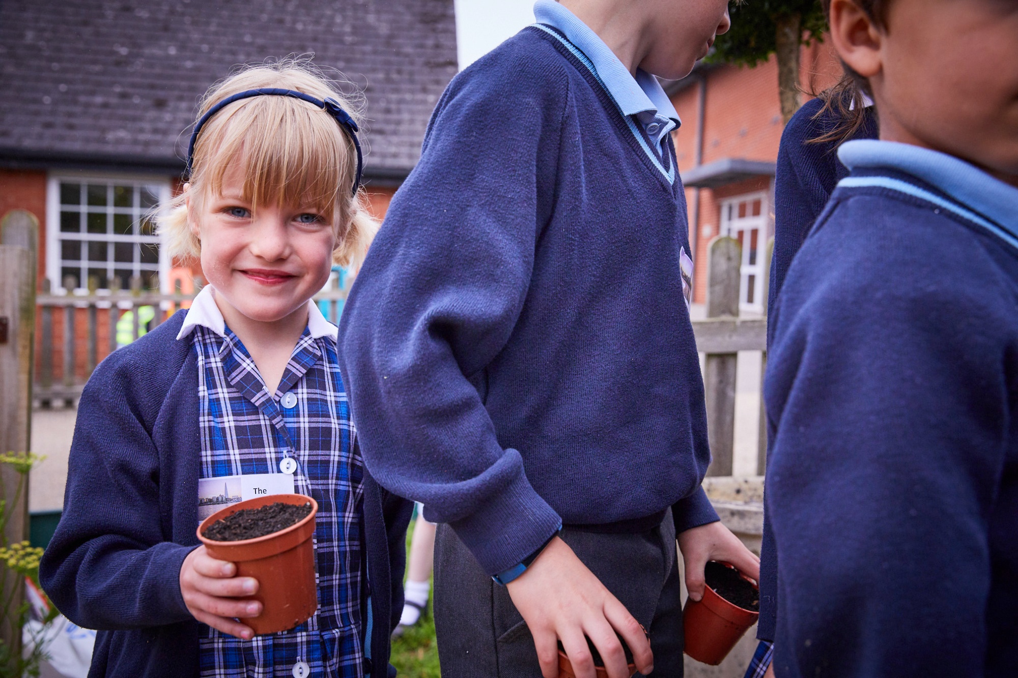 Pupils gardening