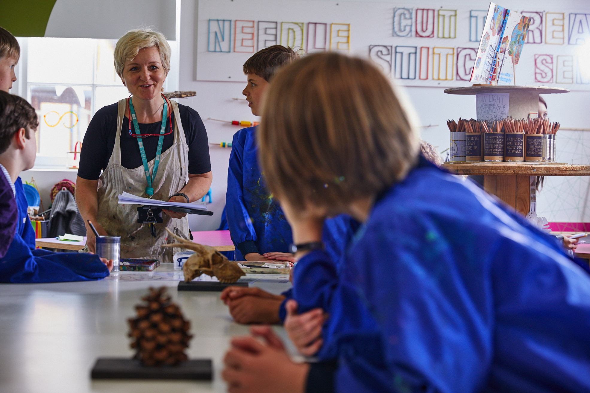 Teacher and students