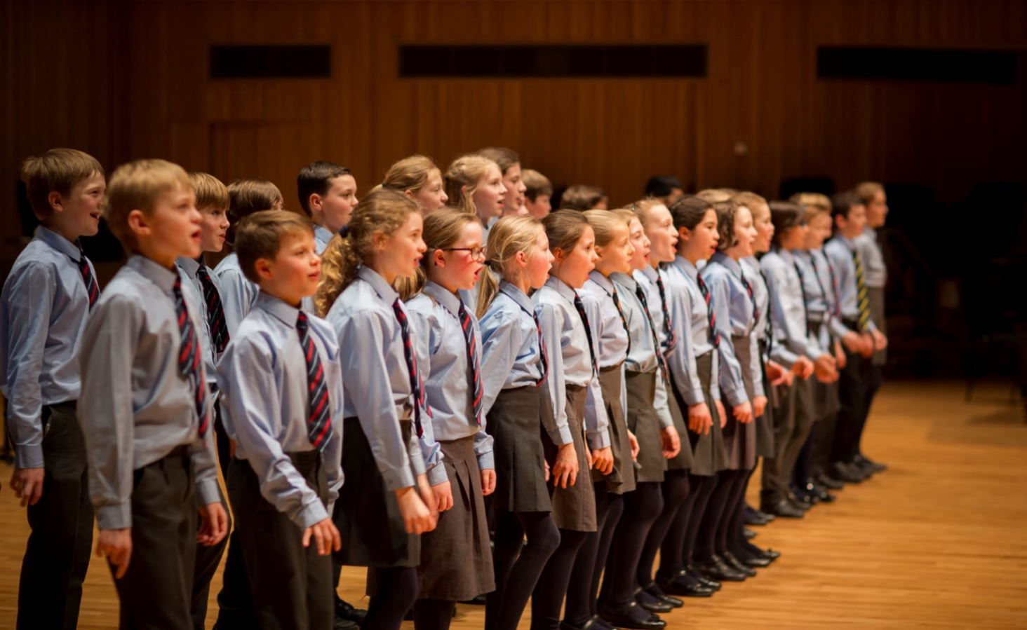 Image of students at Saffron Hall to illustrate link to 'Performing arts' page