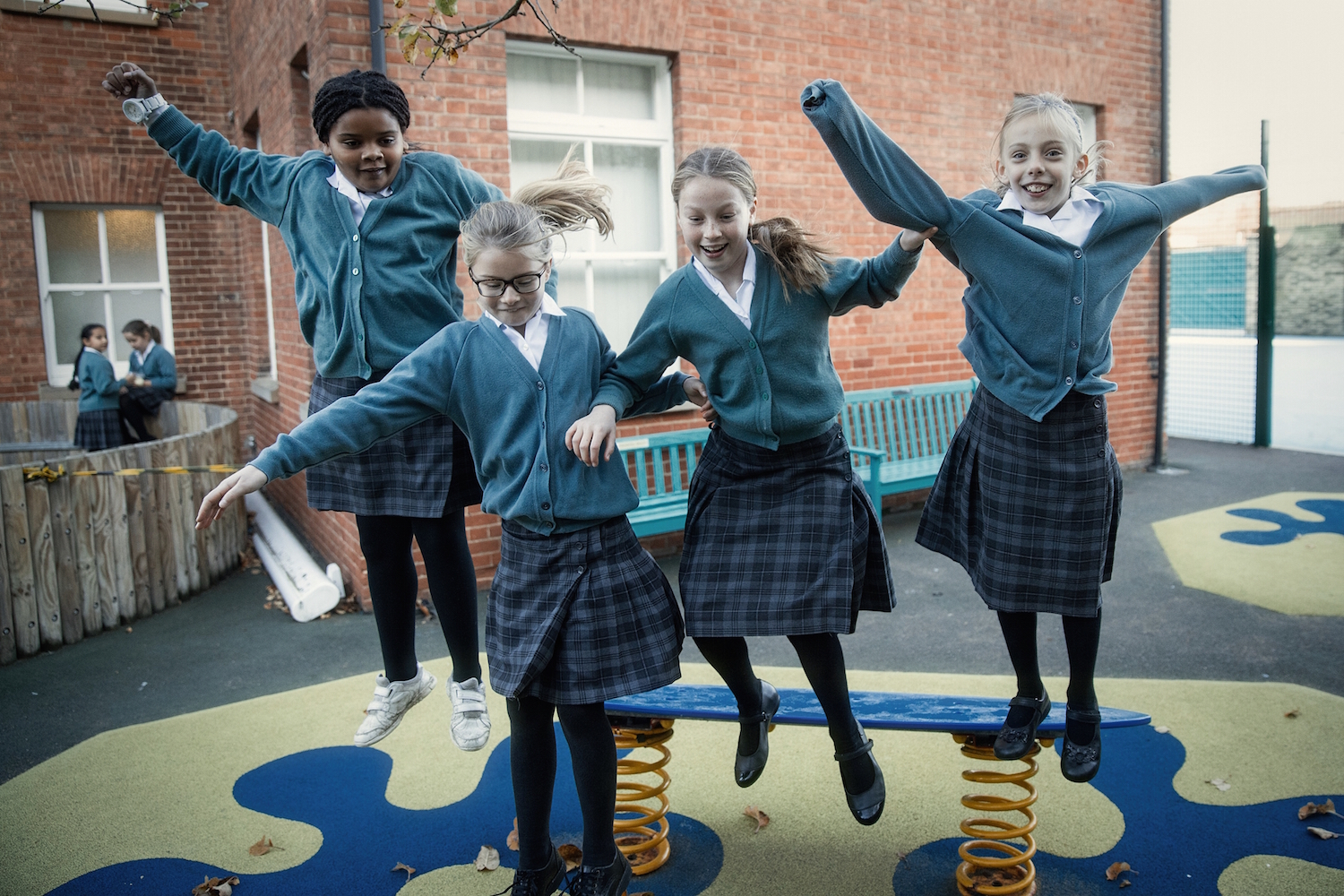 Girls jumping