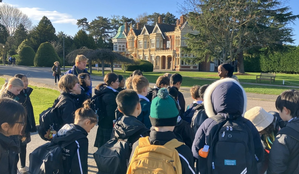 Stephen Perse Junior School pupils visiting Bletchley Park