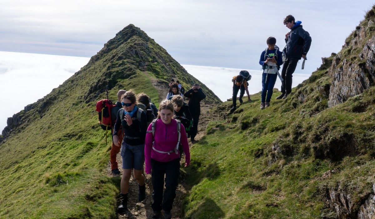 Stephen Perse students climbing the Peaks